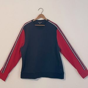 Michael Kors - Long Sleeve Sweater - Logo Tape Sleeve - Red Navy - Size XXL